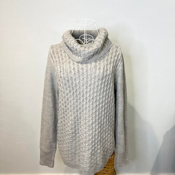 Cute vintage y2k gray chunky cowl neck sweater - Picture 2 of 6